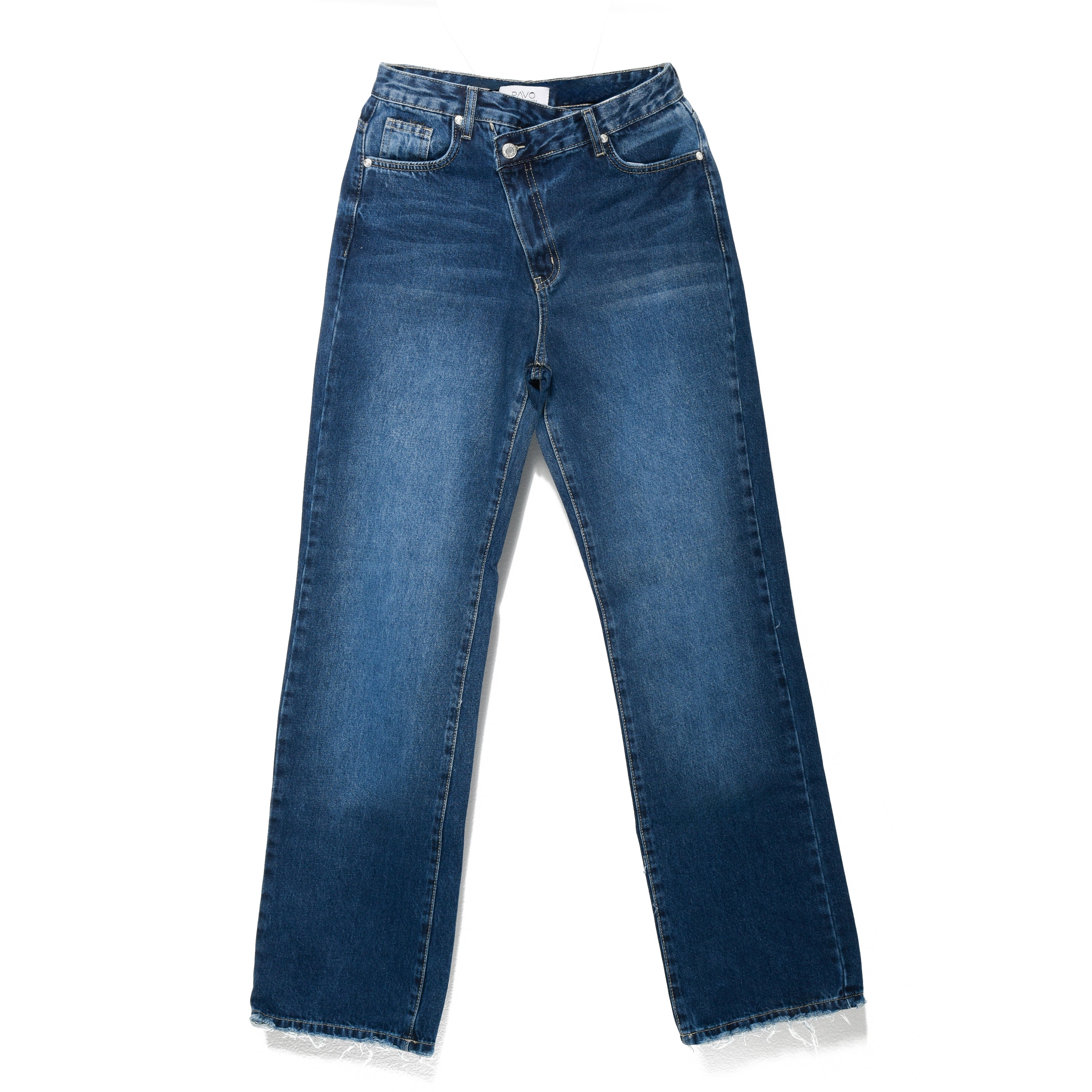 Navy Blue Double Waist Jeans