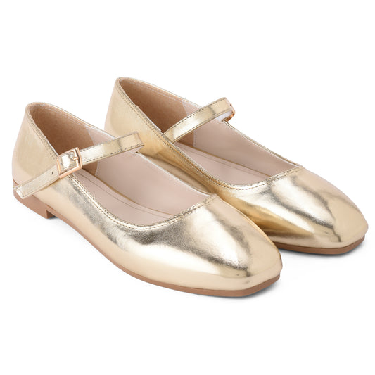 Gold Mary Jane ballerina