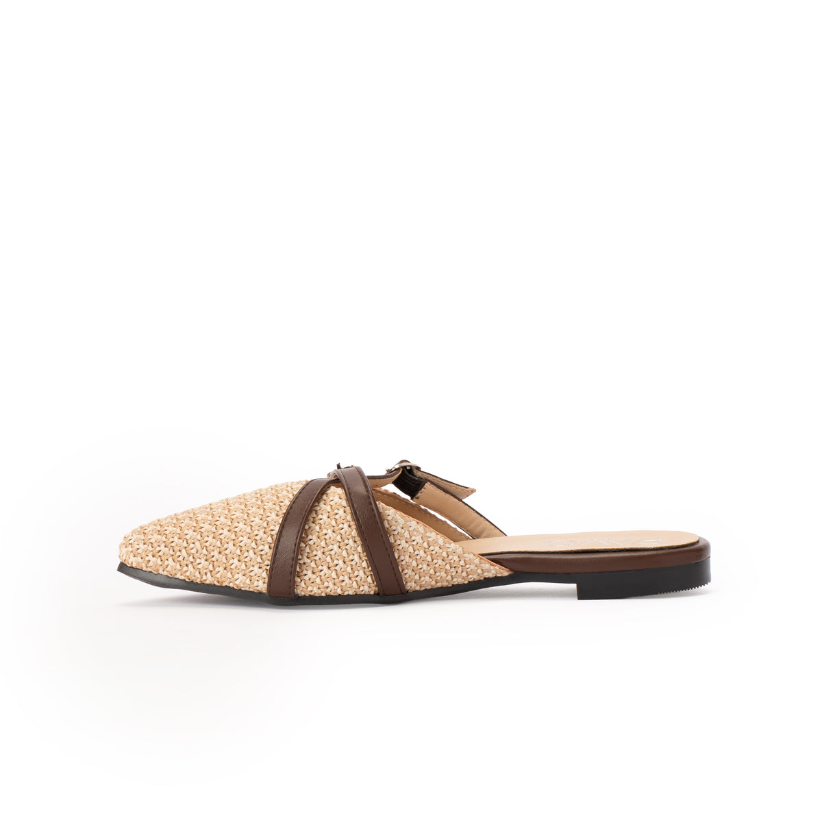 Brown Raffia Mule