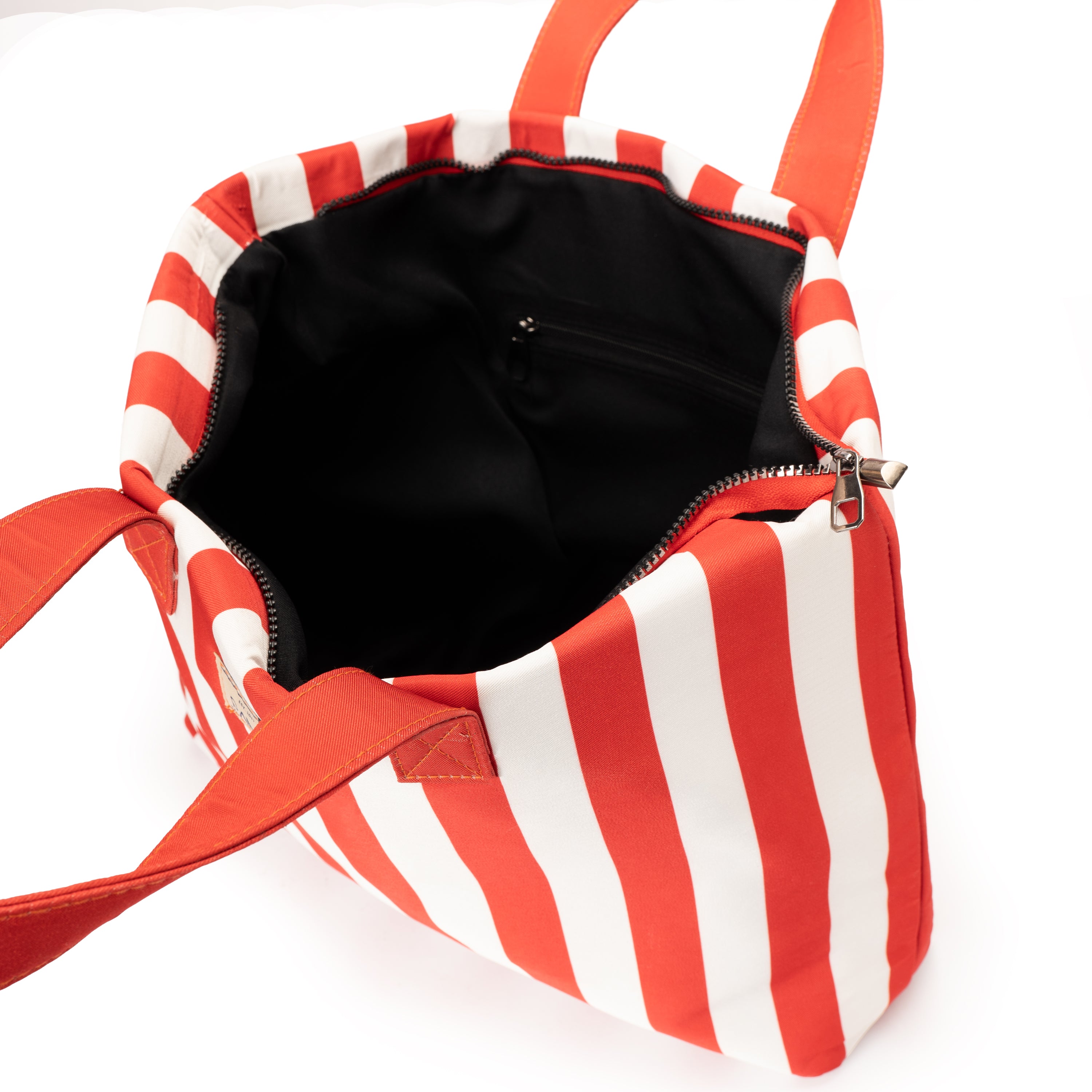 Striped Red Tote Handbag