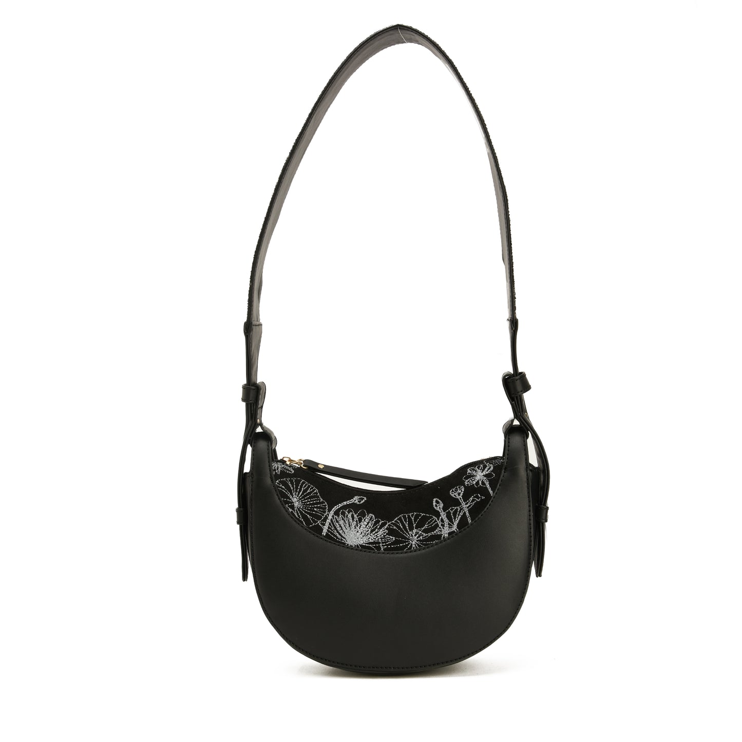 Handbag Black with embroidery