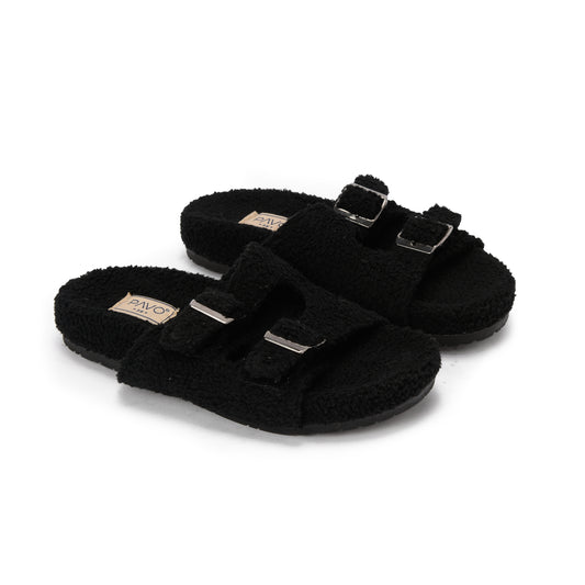 Black Plush slipper