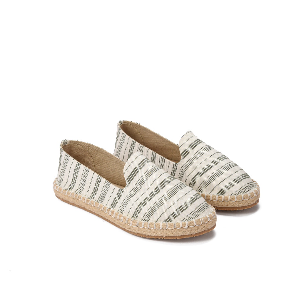 Olive Striped Espadrilles