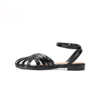Black metallic Cage Sandal
