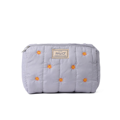 Makeup Bag Blooms Grey