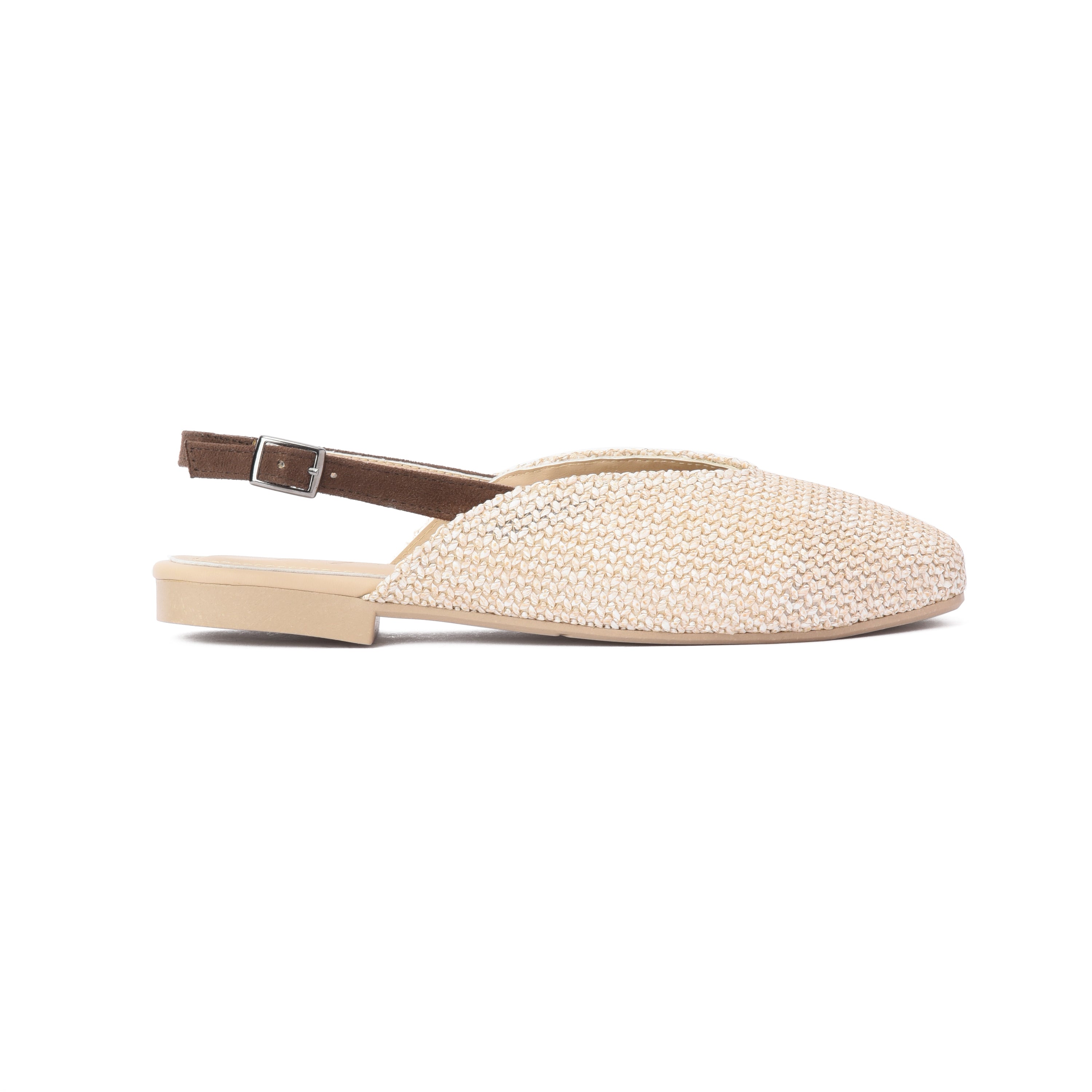Beige Raffia Mule