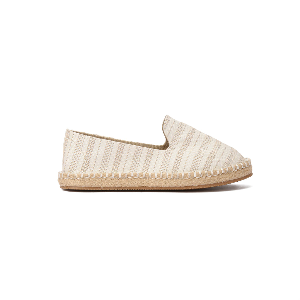 Beige Striped Espadrilles