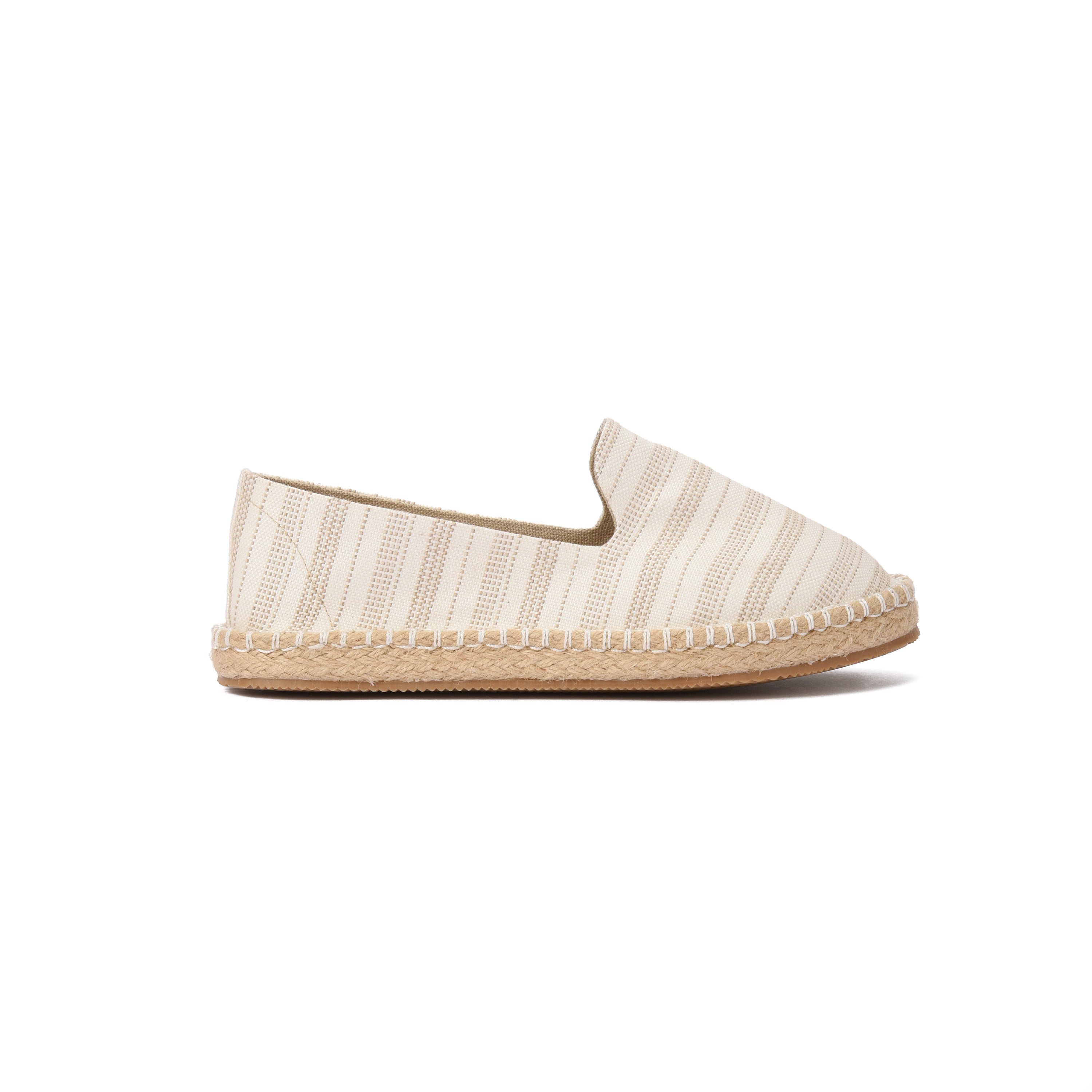 Beige Striped Espadrilles