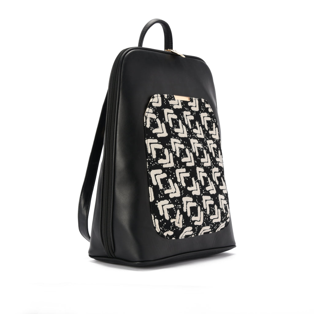 Laptop Black with Matrix embroideries fabric Backpack/Cross