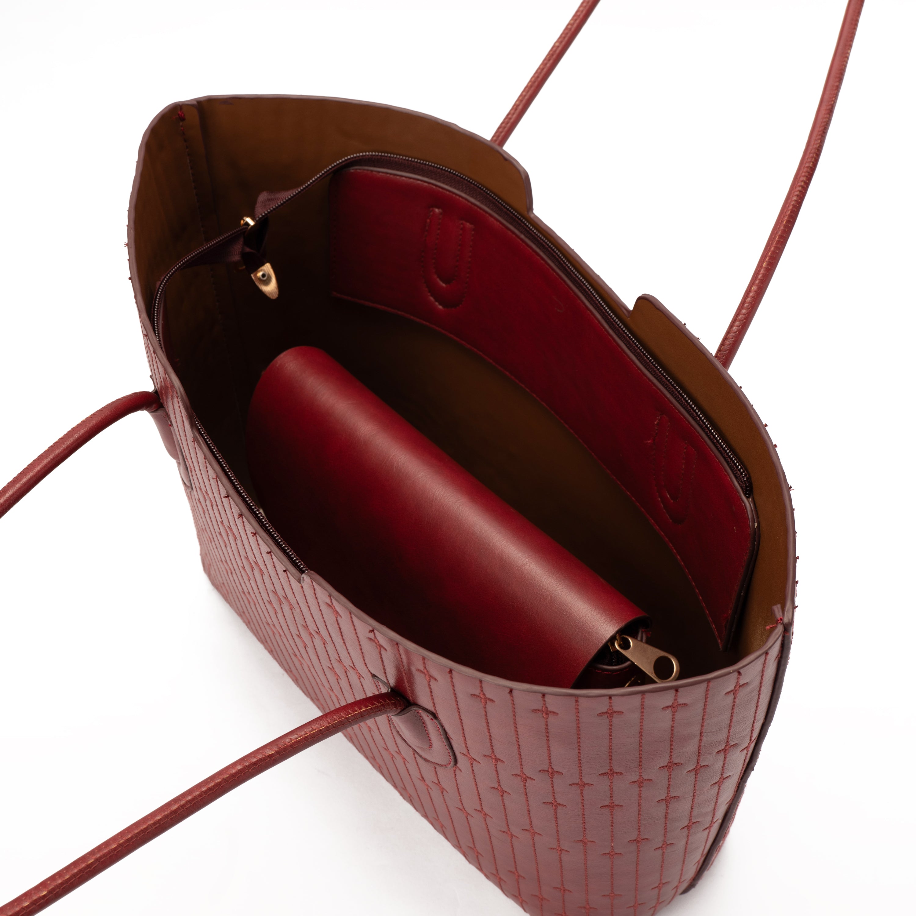 Burgundy Velvet ToteHandbag