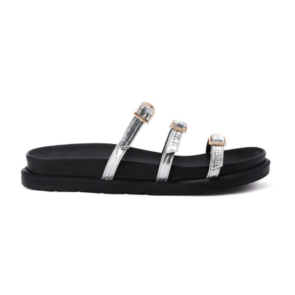 Silver Vola Slippers - PAVO Egypt