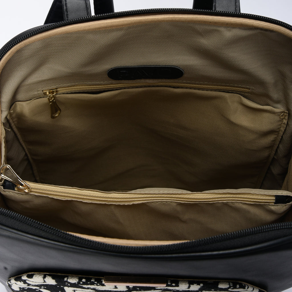 Laptop Black with Matrix embroideries fabric Backpack/Cross