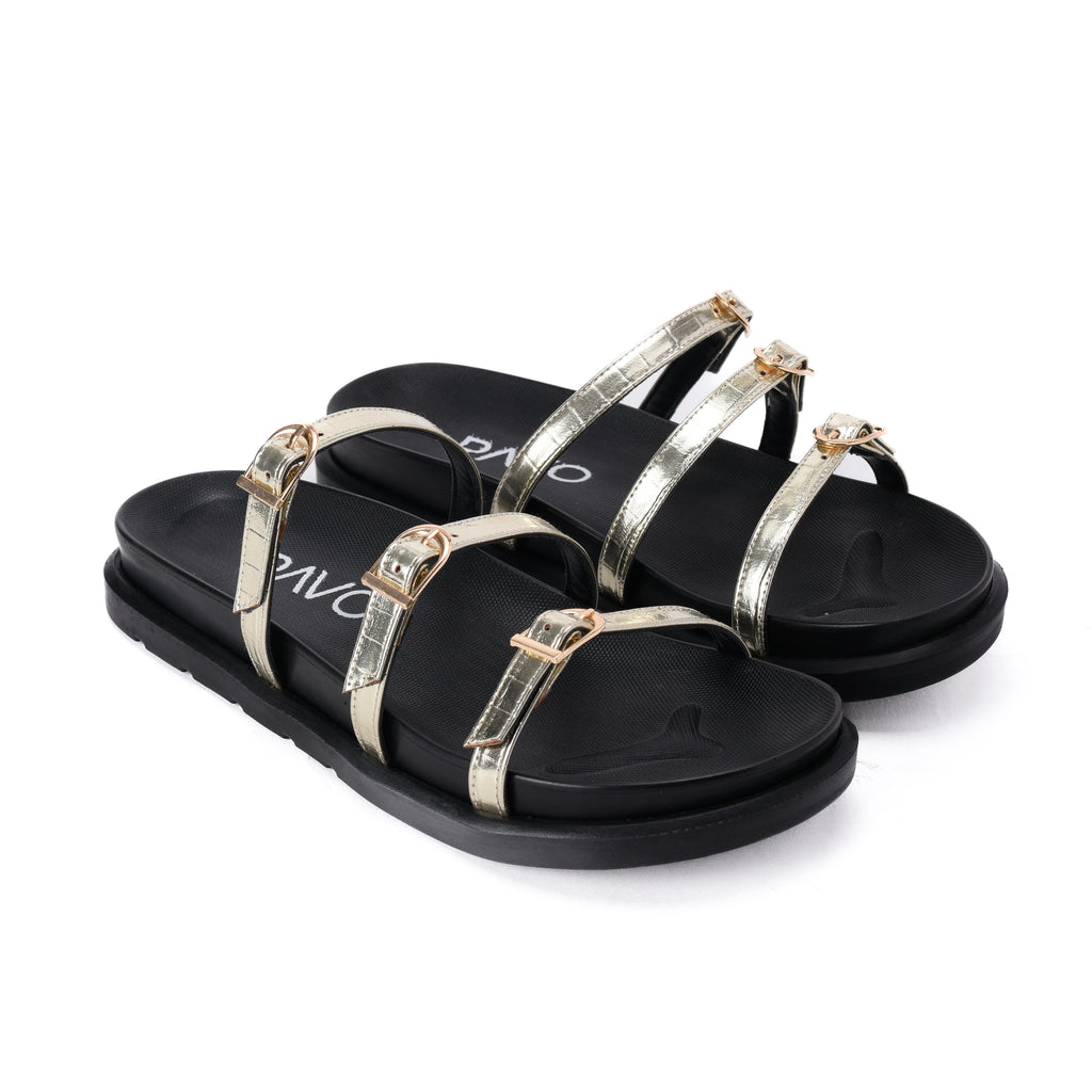 Gold Vola Slippers - PAVO Egypt