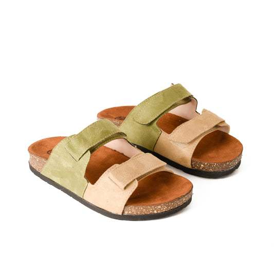 Slippers Beige x Olive - PAVO Egypt