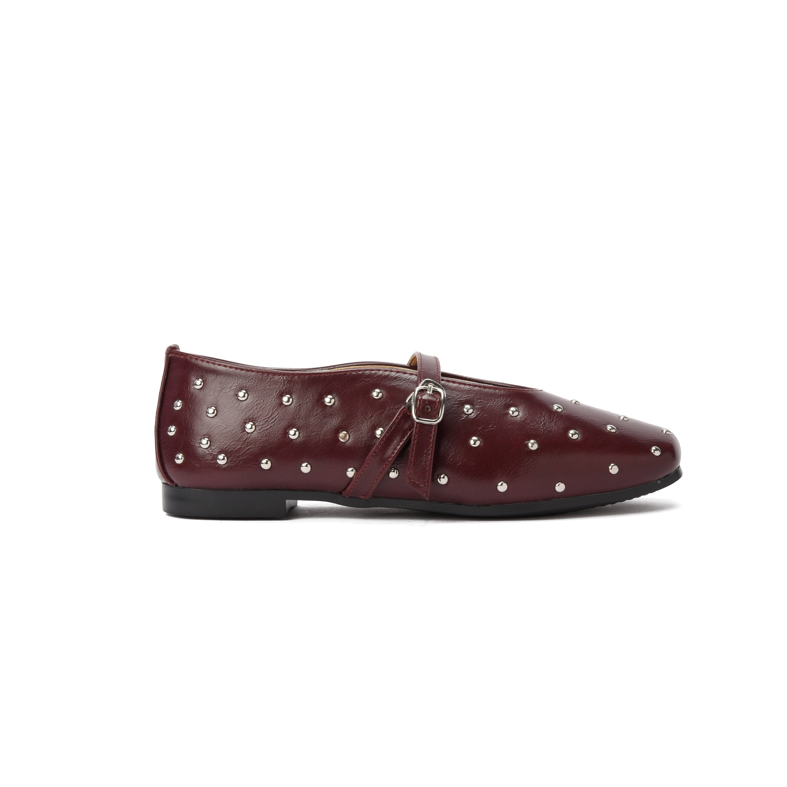 Burgundy Studded Ballerina
