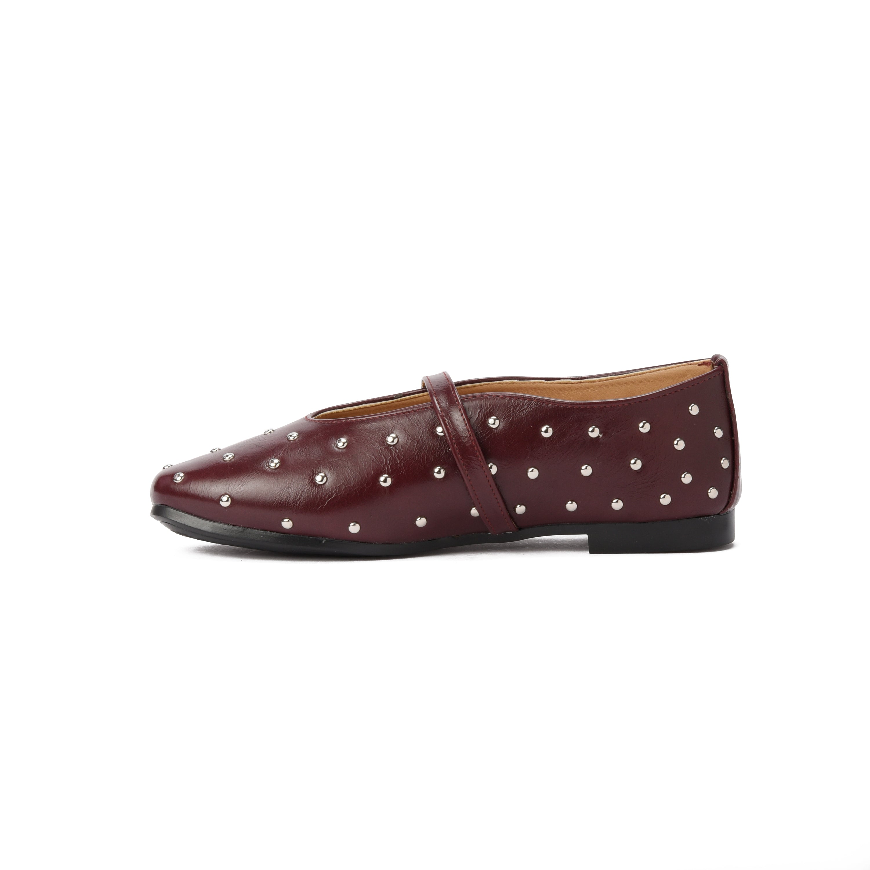 Burgundy Studded Ballerina