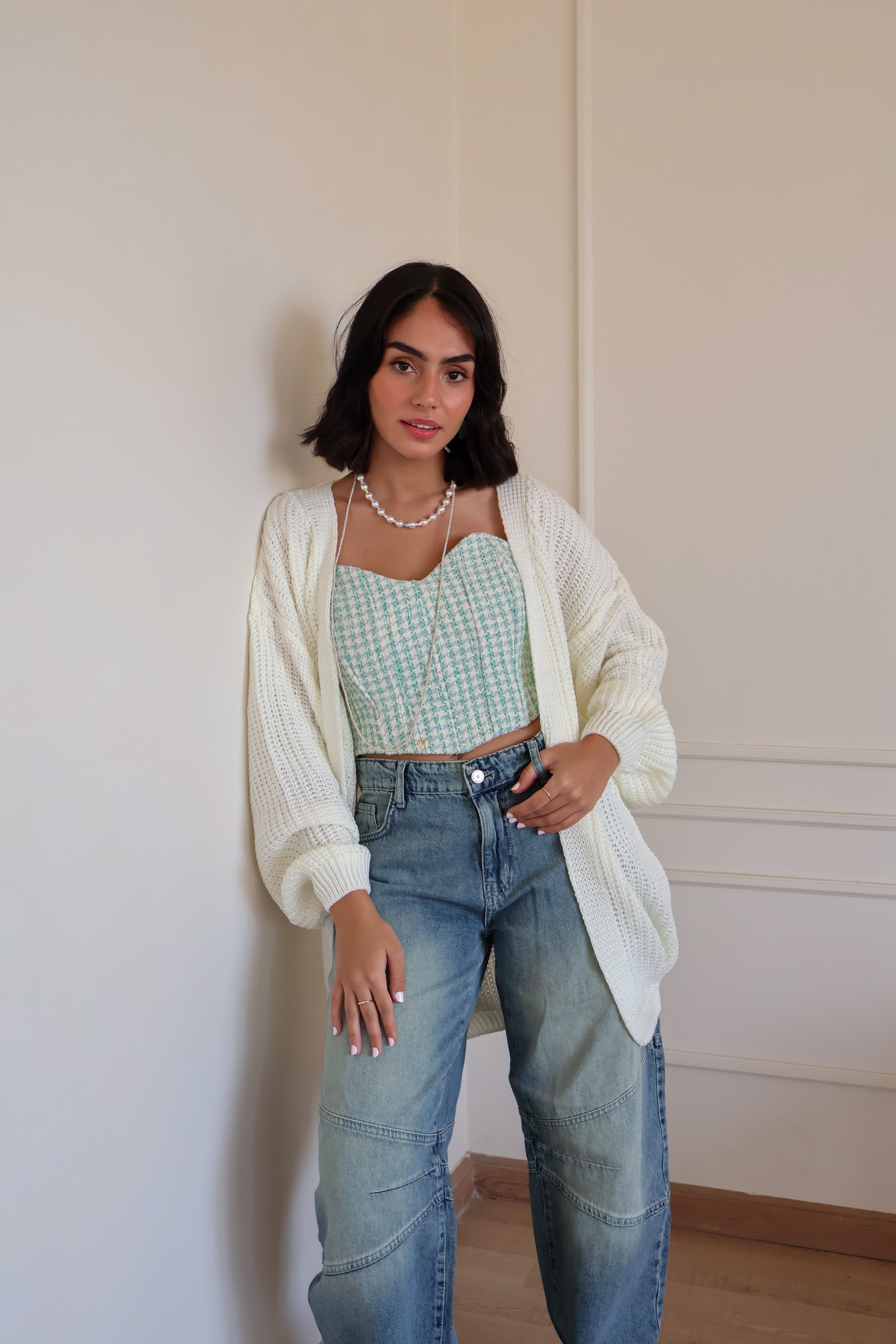 Beige OverSized Cardigan - PAVO Egypt