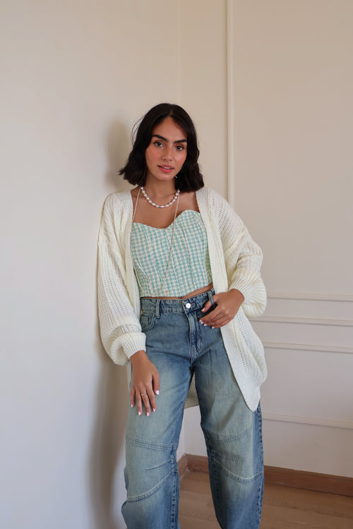 Beige OverSized Cardigan - PAVO Egypt