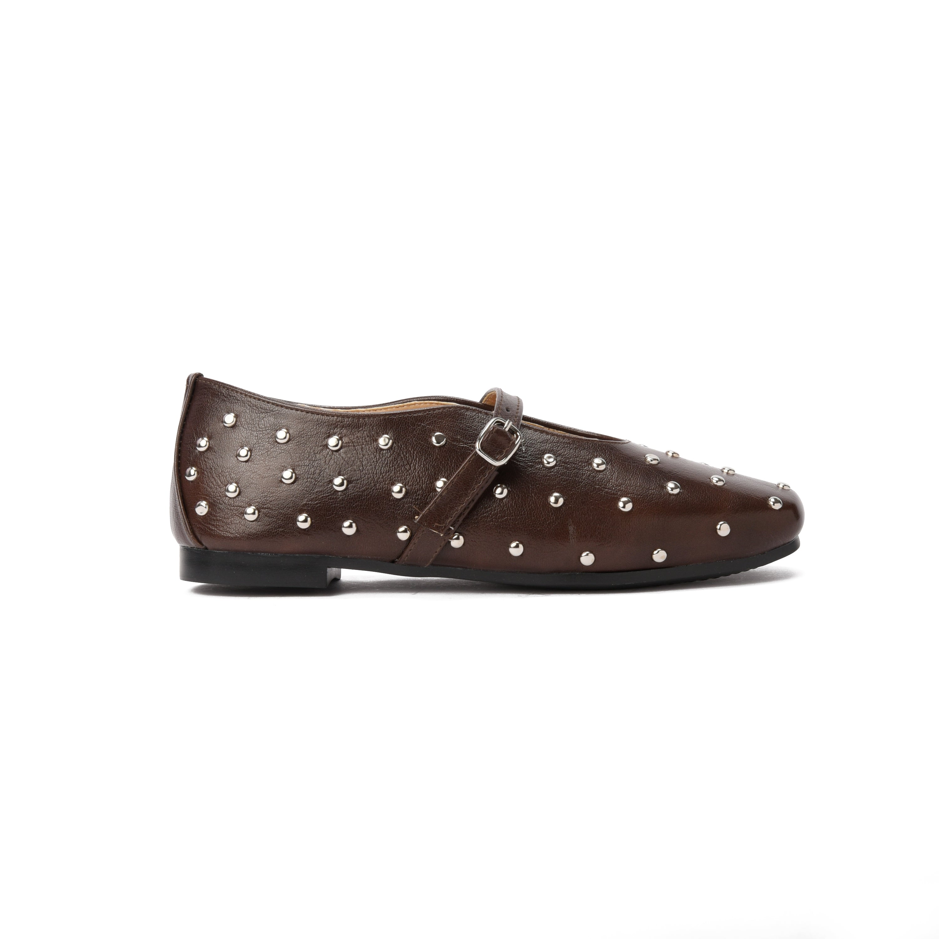 Brown Studded Ballerina