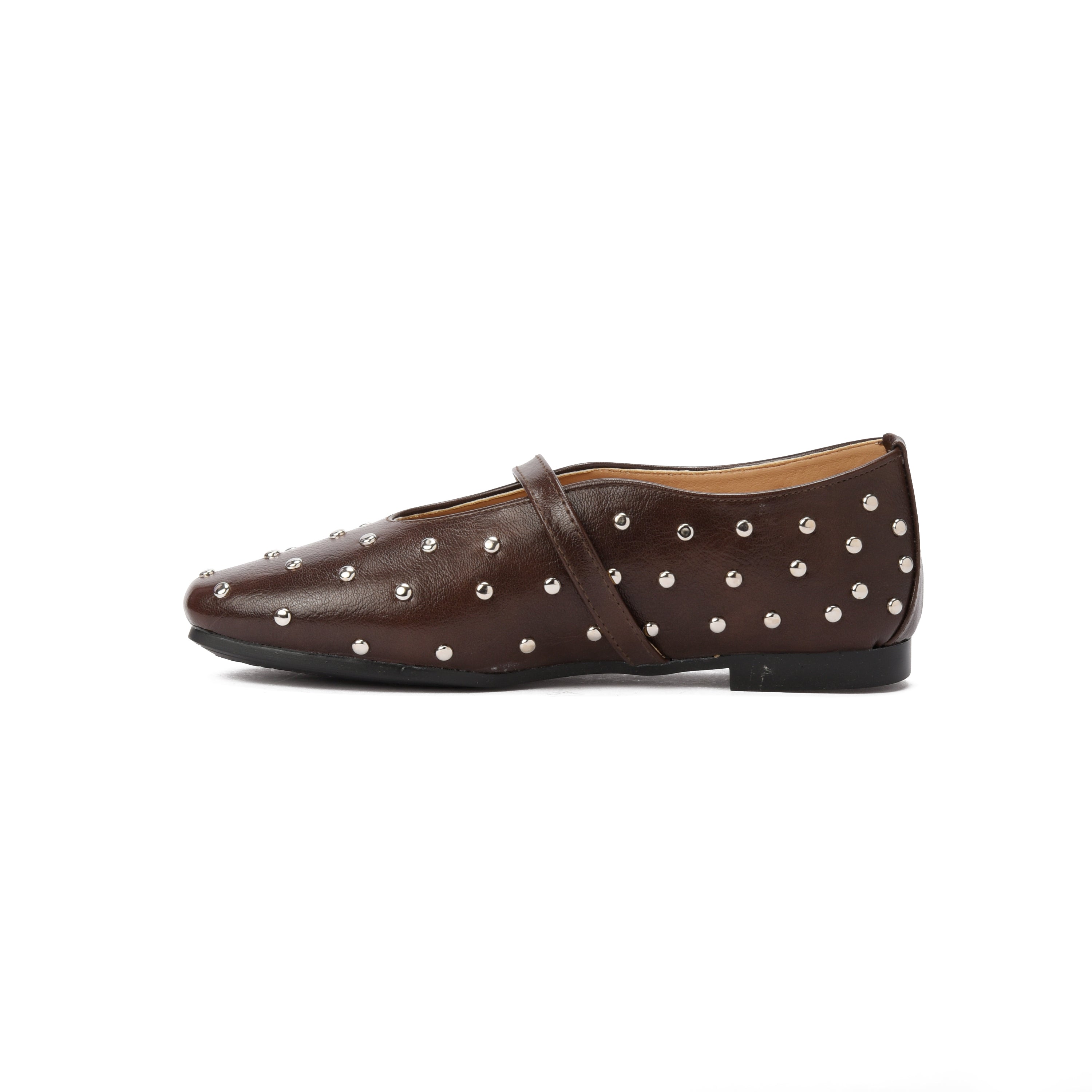 Brown Studded Ballerina