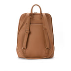 Laptop Cafe with Rust embroideries fabric Backpack/Cross