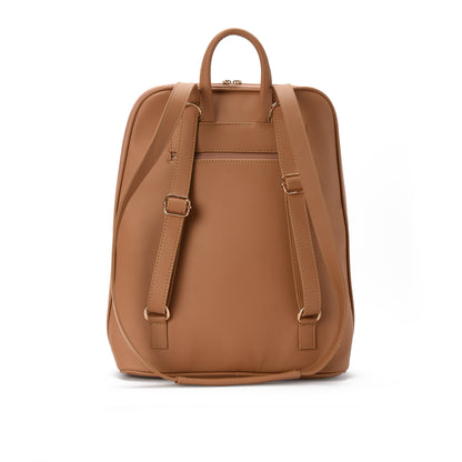 Laptop Cafe with Rust embroideries fabric Backpack/Cross