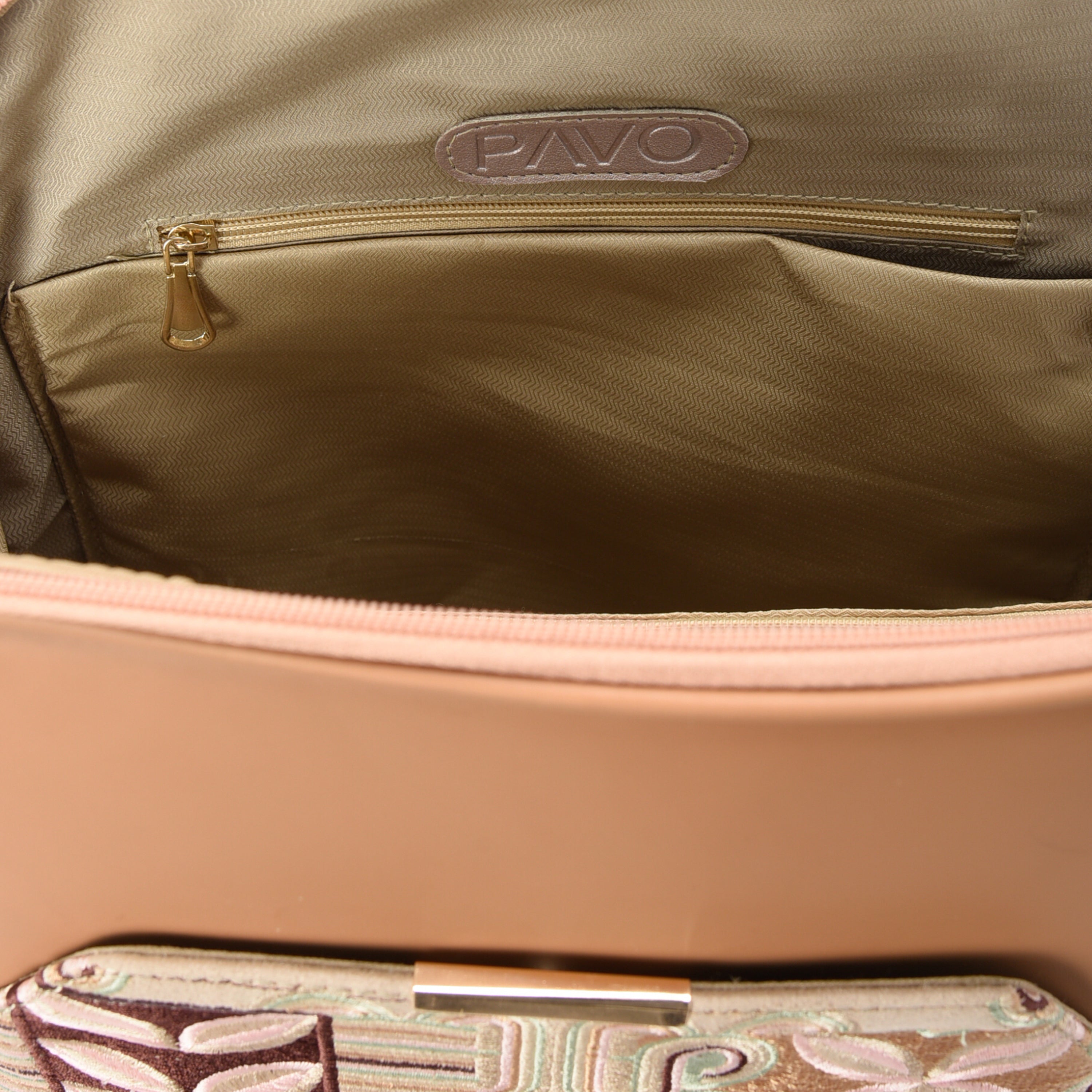 Laptop Cafe with Rust embroideries fabric Backpack/Cross