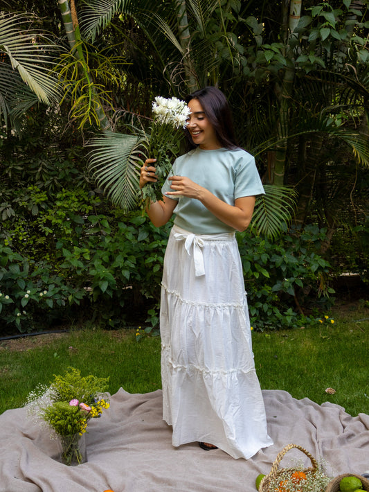 white Flamenco Skirt