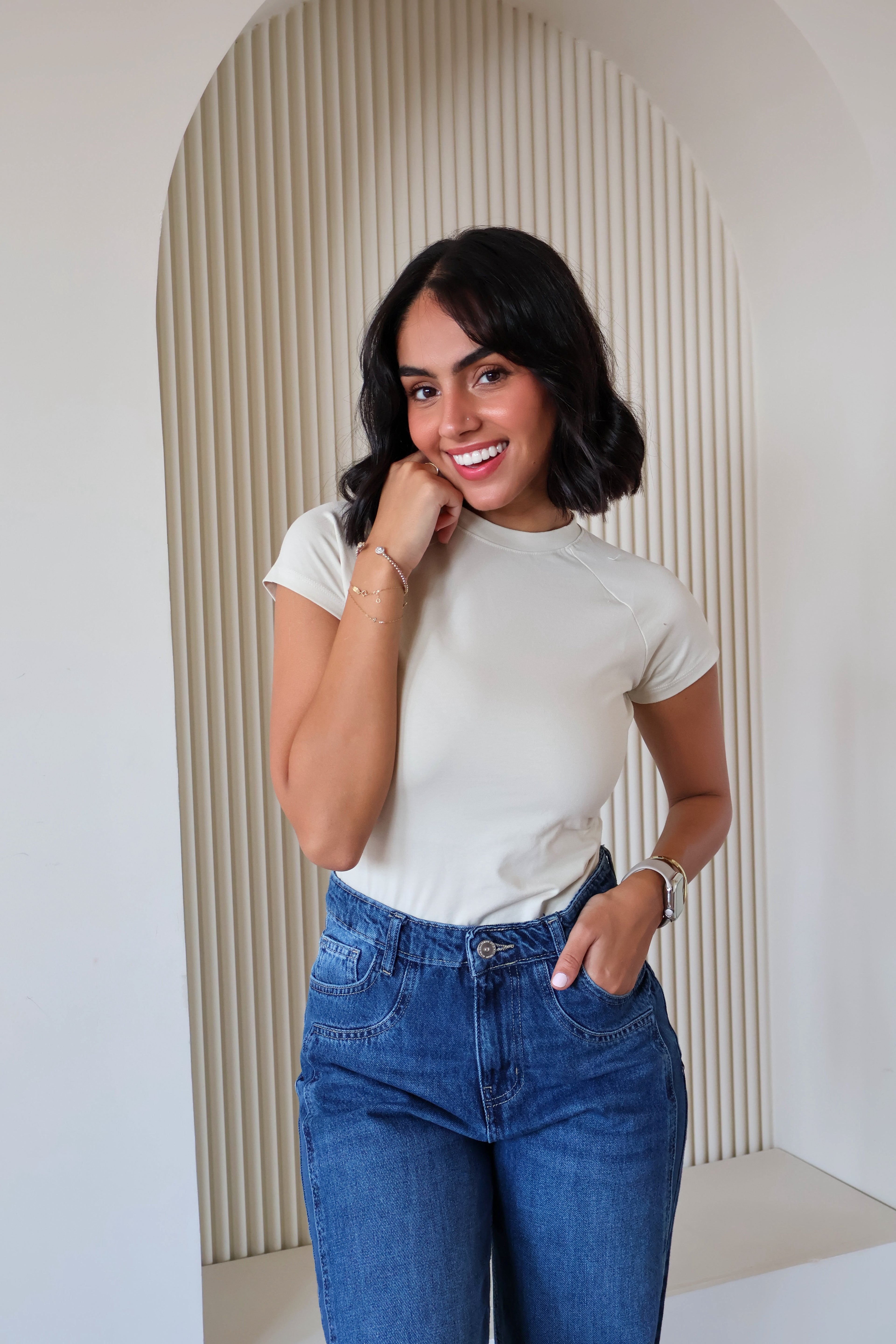 Beige Basic Top - PAVO Egypt