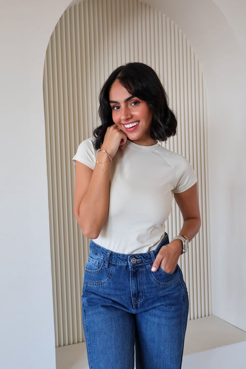 Beige Basic Top - PAVO Egypt