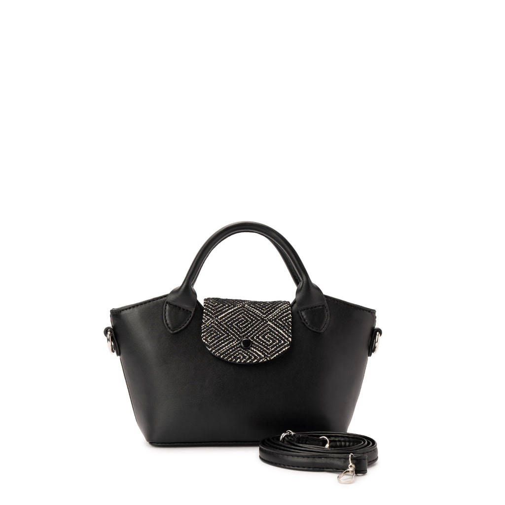 Black Geometric Mini Handbag