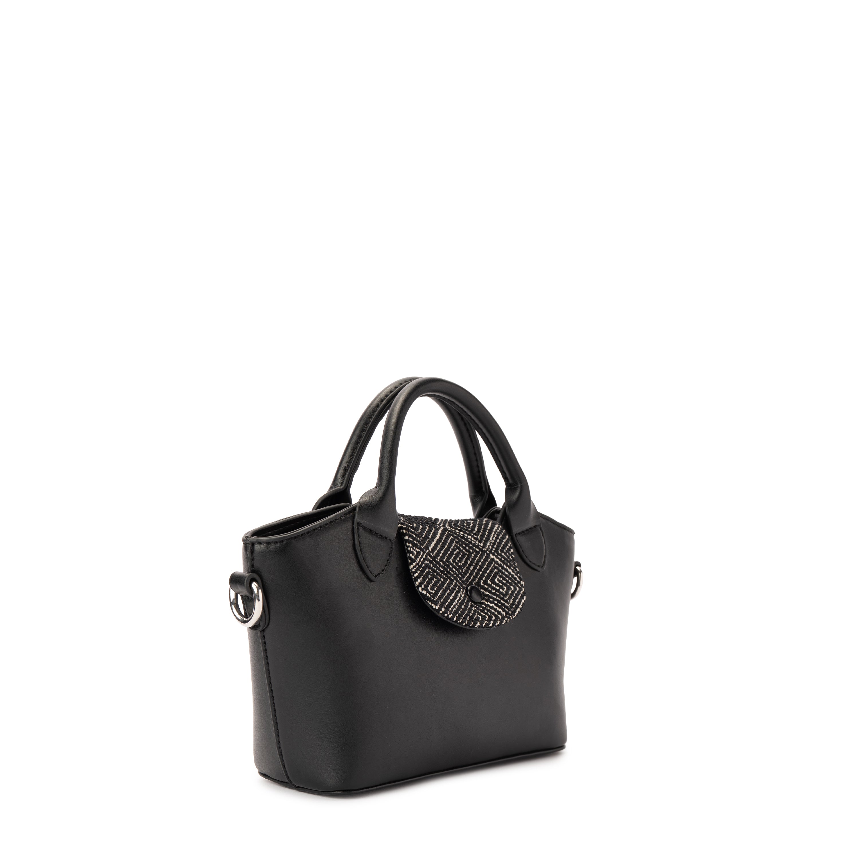 Black Geometric Mini Handbag