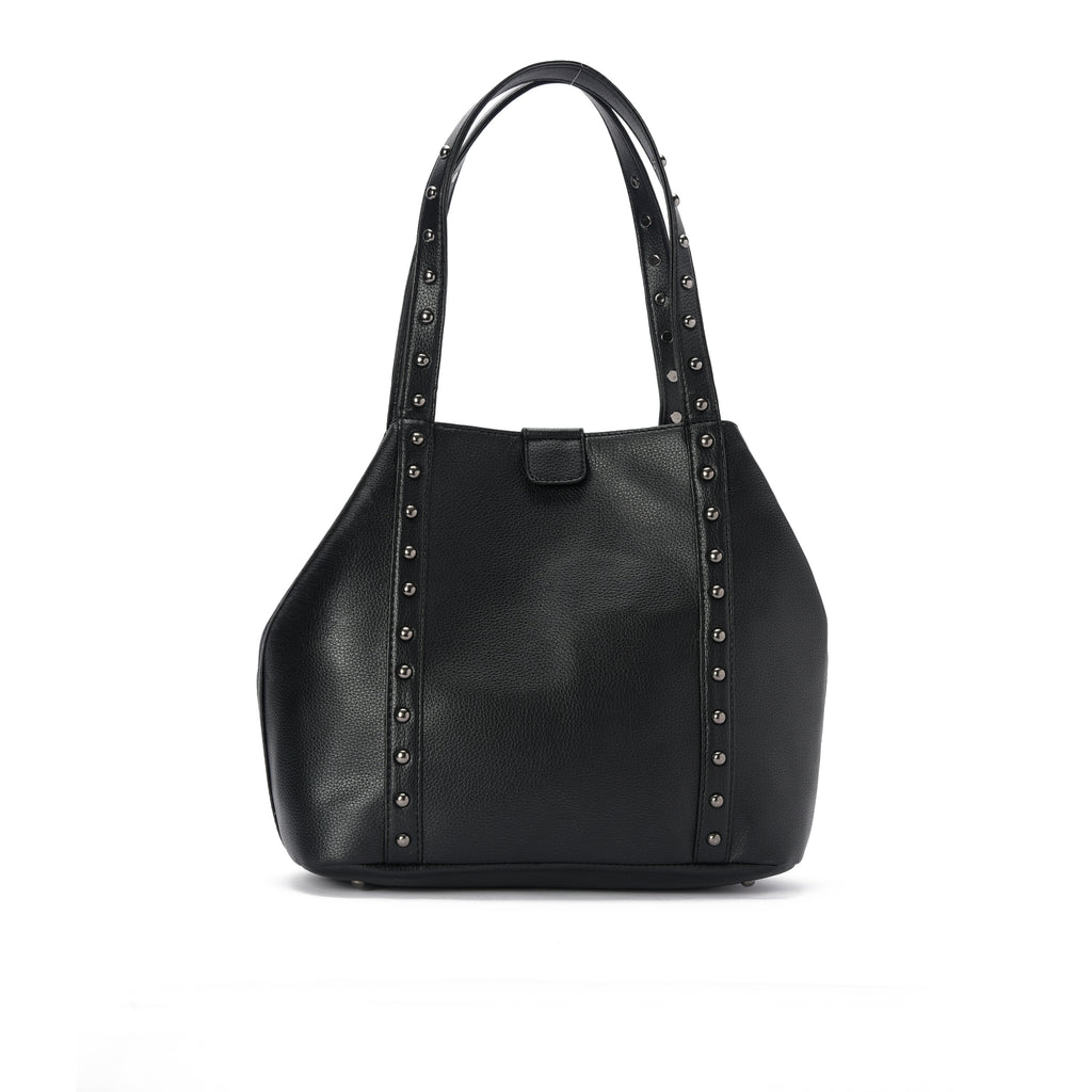 Black leather Stud Handbag
