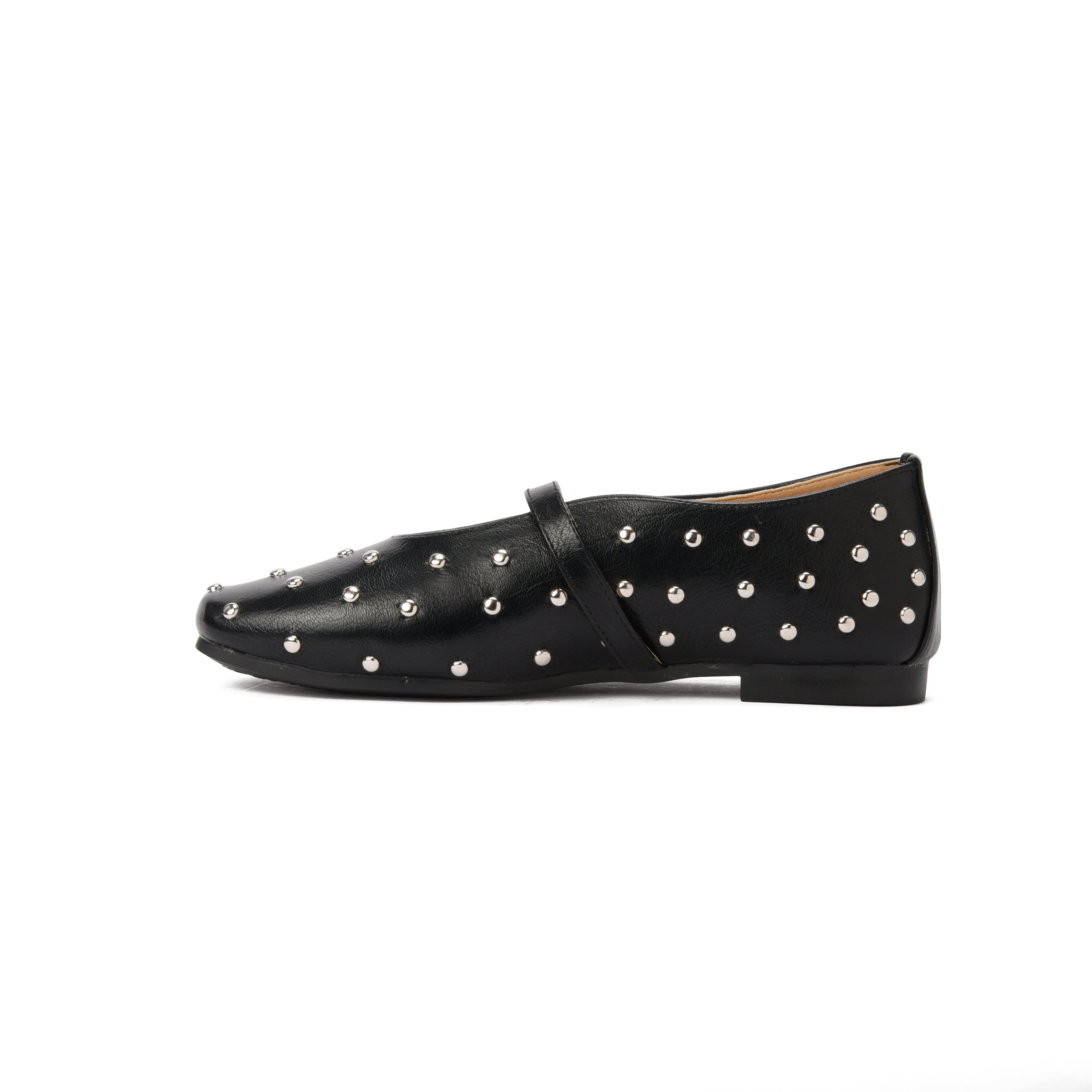 Black Studded Ballerina