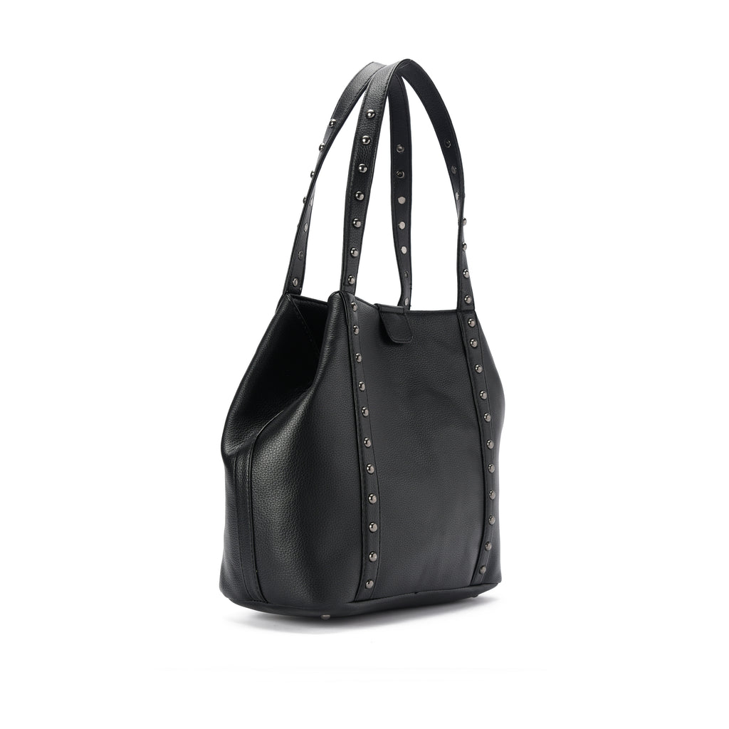 Black leather Stud Handbag