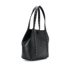 Black leather Stud Handbag