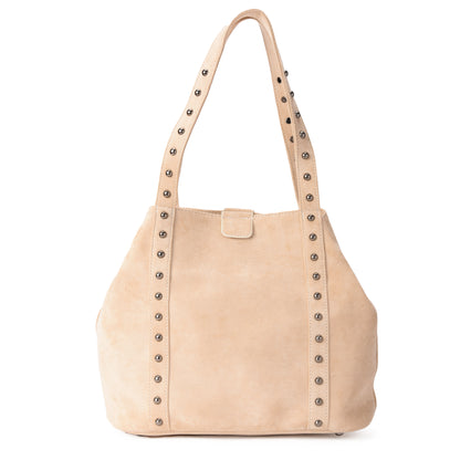 Beige Stud Handbag