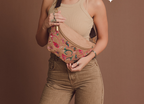 Fanny pack Indian Beige with Flowery - PAVO Egypt