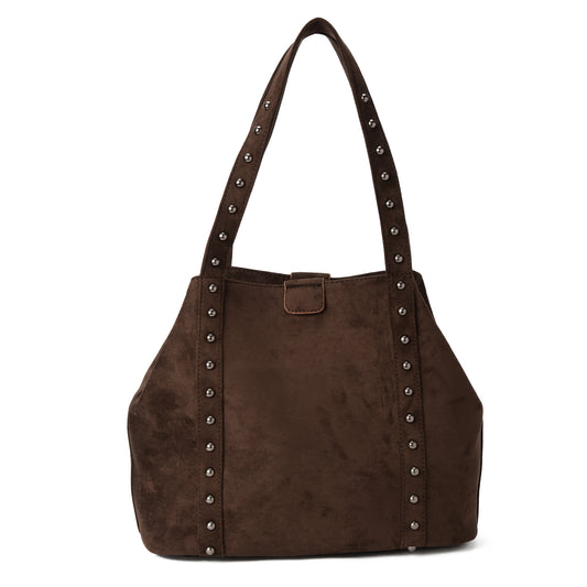 Brown Stud Handbag