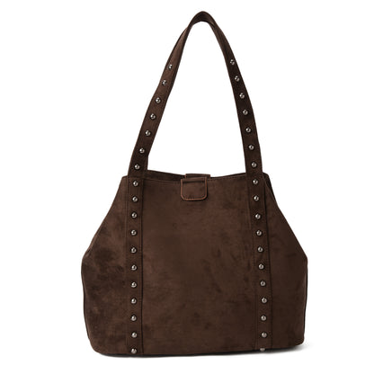 Brown Stud Handbag