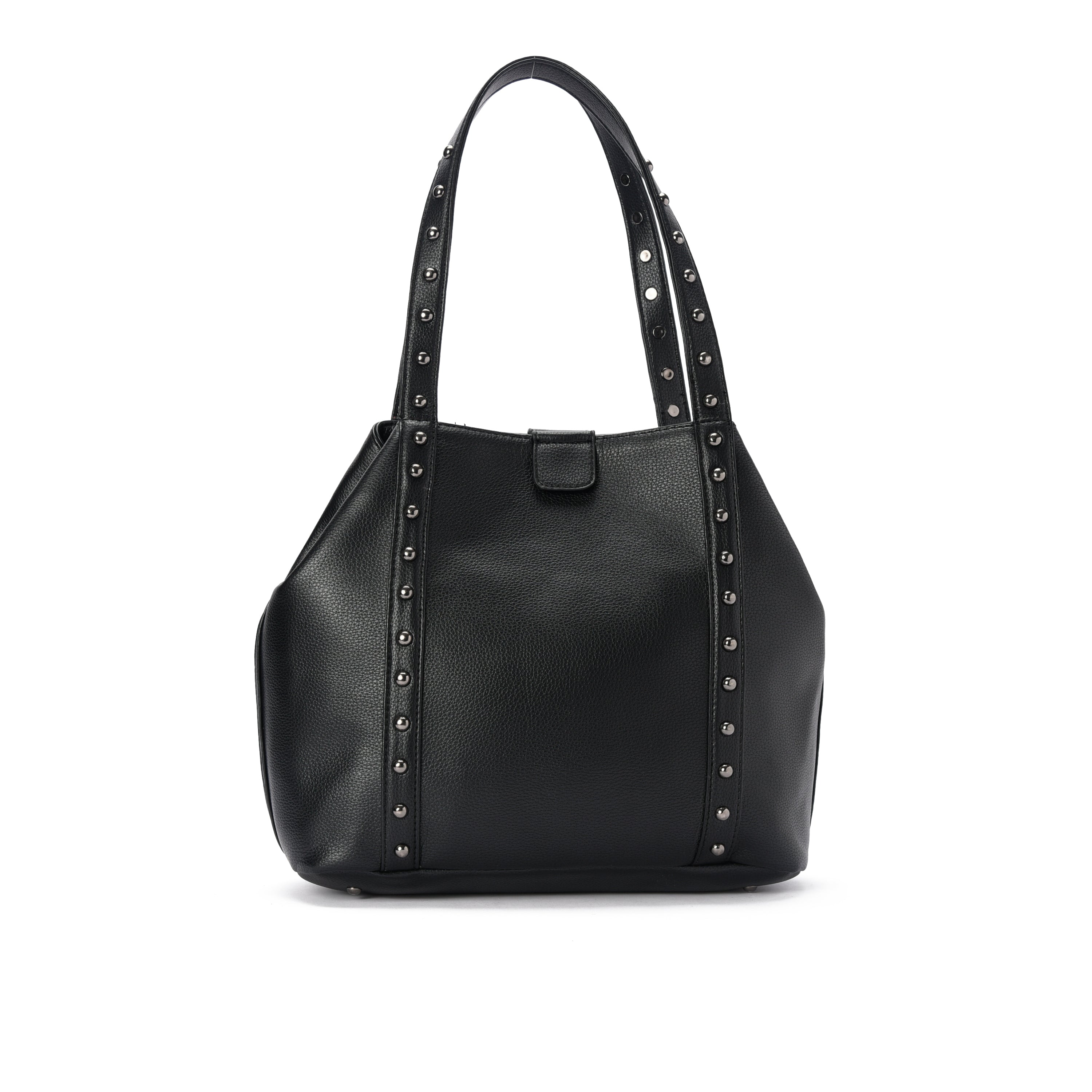 Black leather Stud Handbag