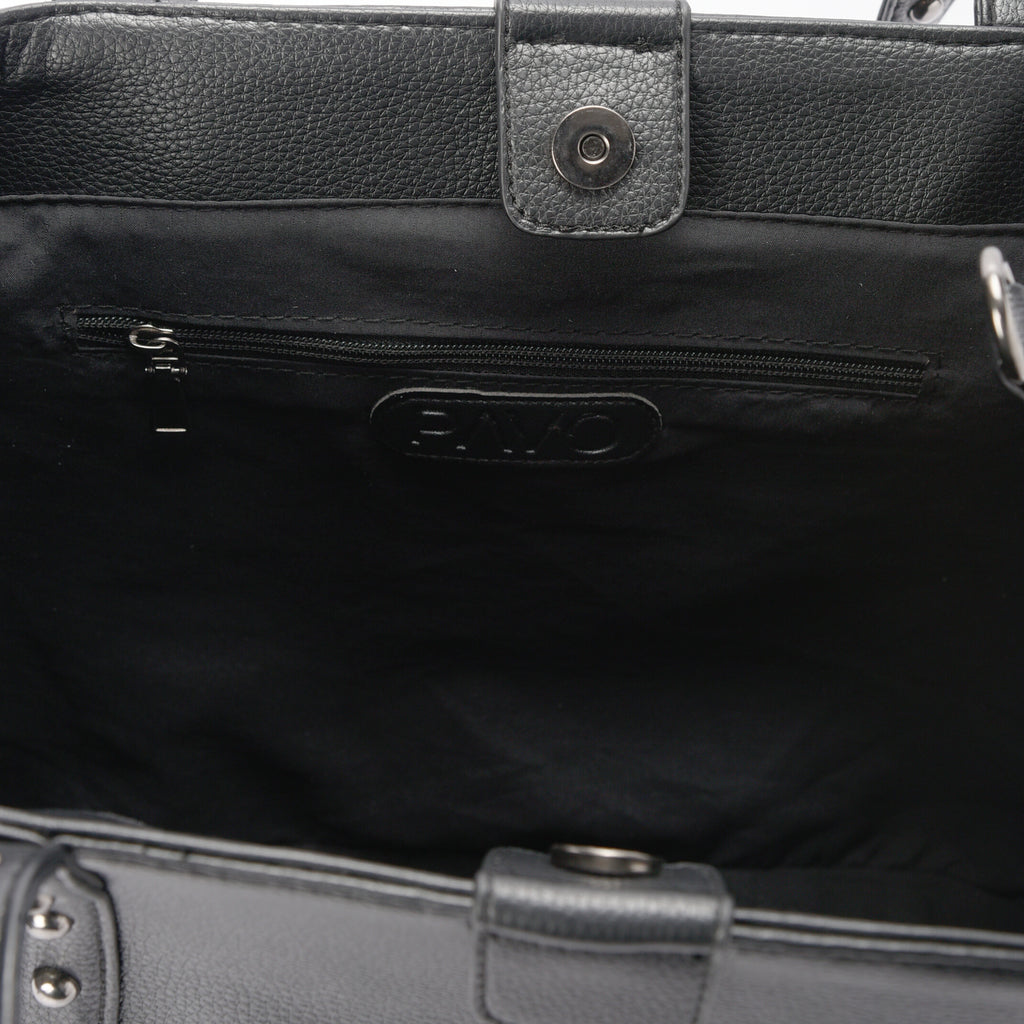 Black leather Stud Handbag