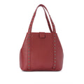 Burgundy leather Stud Handbag