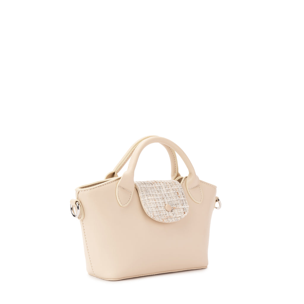 Beige Geometric Mini Handbag