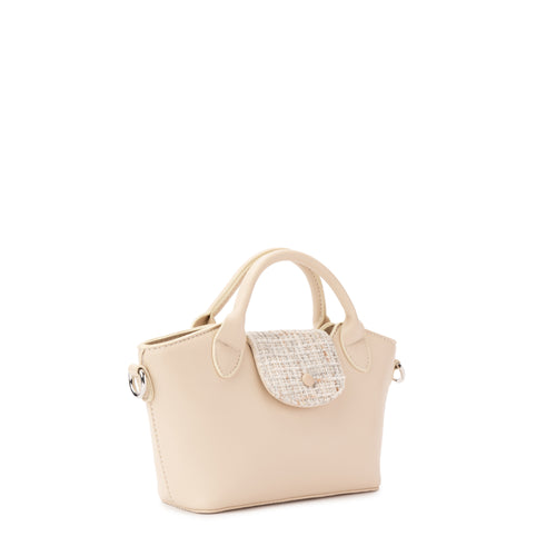 Beige Geometric Mini Handbag