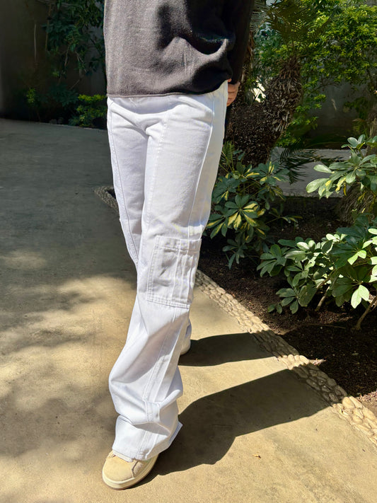 White Cargo Pants - PAVO Egypt