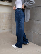 Navy Blue Cargo Jeans - PAVO Egypt