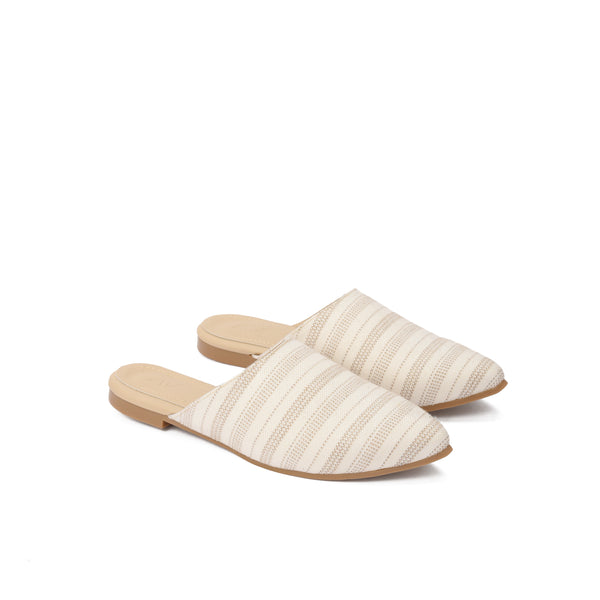 Beige Striped mule