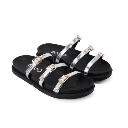 Silver Vola Slippers - PAVO Egypt