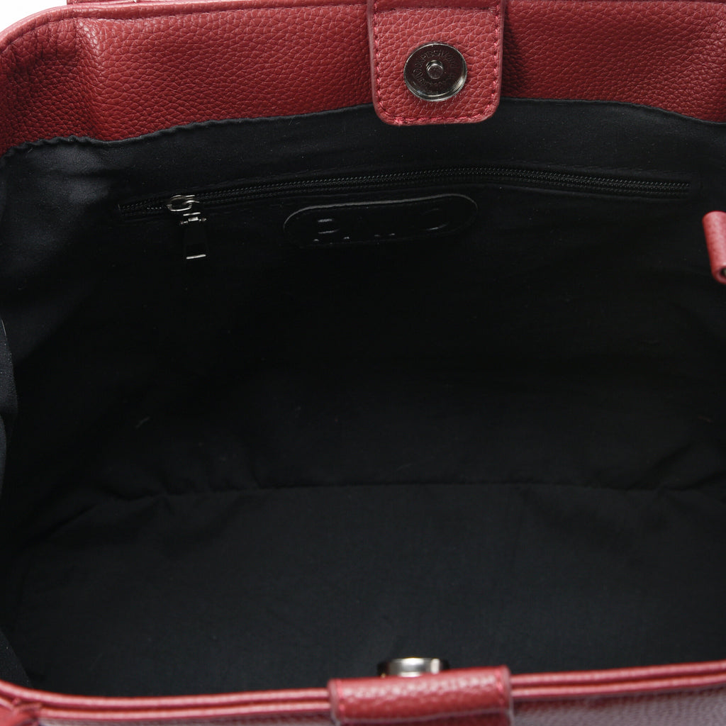 Burgundy leather Stud Handbag